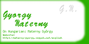 gyorgy materny business card