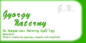 gyorgy materny business card